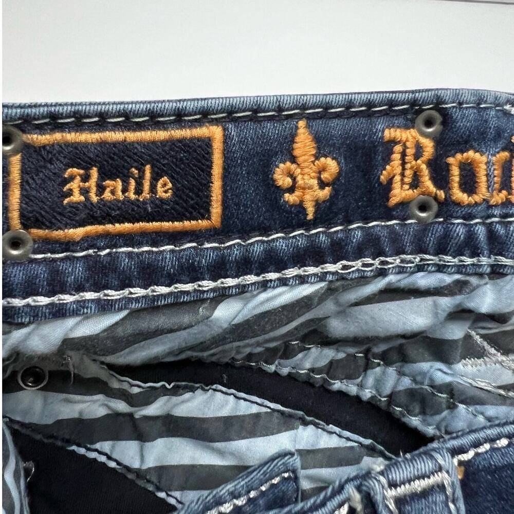 Y2K Rock Revival Haile Mid Rise Skinny Bling Blue Jeans Women's Size 24X30 - Picture 8 of 13